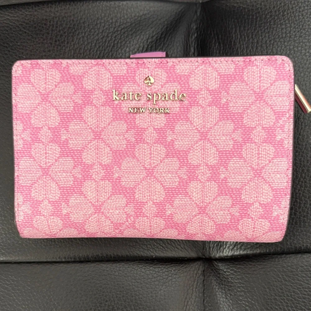 Kate Spade Pink Floral Pattern Spade Wallet - Picture 13 of 15